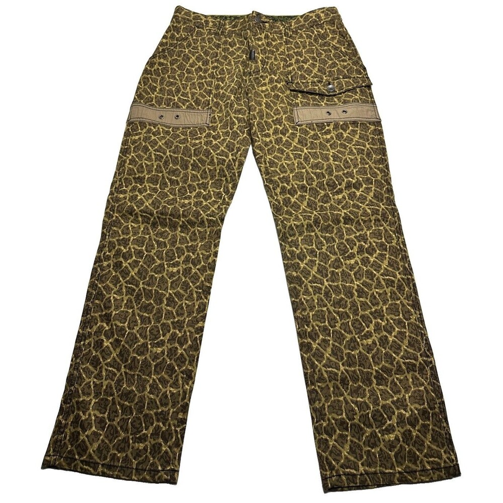 Men's LRG Lifted Research Group Giraffe Print Cargo Utility Pants Size 34 x 31